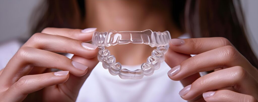 A patient receiving a consultation for jaw discomfort and TMJ treatment.